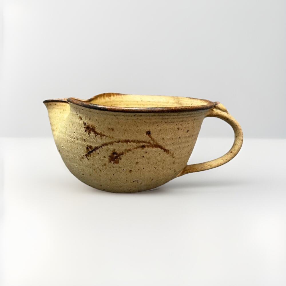 Handmade Studio Pottery Creamer Signed Stoneware Rustic Glaze